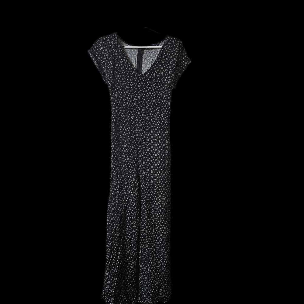 Chaps Black and White Floral Dress